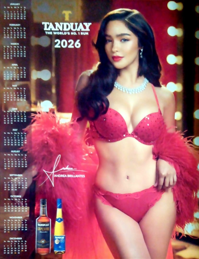 Tanduay calendar year 2026 edition (Category: Other Merchandise) located in San Juan City. Submitted by richelle.cruz1 (Listing ID 1410722007, Image 2). Description: Tanduay 2026 Andrea Brillantes card board / hard paper Original CALENDAR 2026 Available in 6 poses Php 100.00 only per calendar Promo! If u avail 1 set of Andrea’s poster calendar you will get a free Kim Chiu’s 2025 calendar.