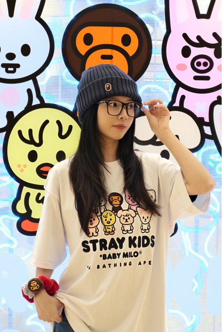 BAPE X STRAY KIDS SKZOO FAMILY BABY MILO TEE, Men's Fashion, Tops