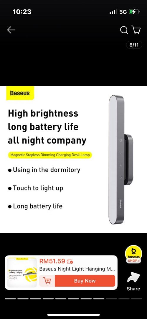 baseus (Category: Lighting & Studio Equipment) located in Petaling Jaya. Submitted by michael6091 (Listing ID 1410913803, Image 3). Description: .