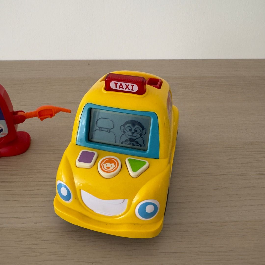 VTech Fun Phonics Yellow Taxi Cab - Preloved (Category: Educational & Learning Toys) located in San Juan City. Submitted by theobubu (Listing ID 1410954587, Image 2). Description: selling our preloved vtech phonics taxi for only ₱450 ⭐️ sounds working ⭐️ all buttons working ⭐️ all stickers intact ⭐️ please check all photos for condition 💰 gcash/bdo/bpi 📦 j&t or lalamove (shipping c/o buyer) 📍 san juan city, metro manila you can also bundle wit