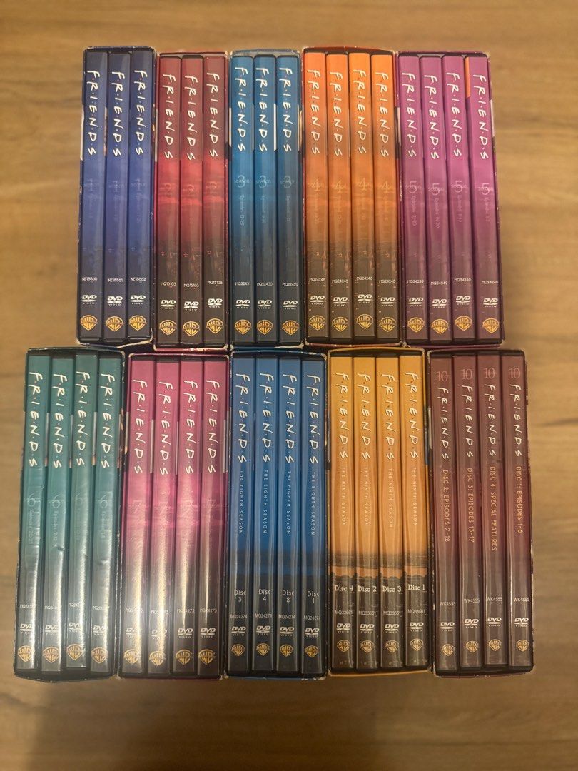 Friends: The Complete Series DVD Set (Category: CDs & DVDs) located in Mandaluyong City. Submitted by cluelessfinds (Listing ID 1411005427, Image 2). Description: - Complete Friends DVD set - Includes all 10 seasons - Each season in original packaging - Multiple discs per season - DVDs in original cases - Ideal for Friends fans.