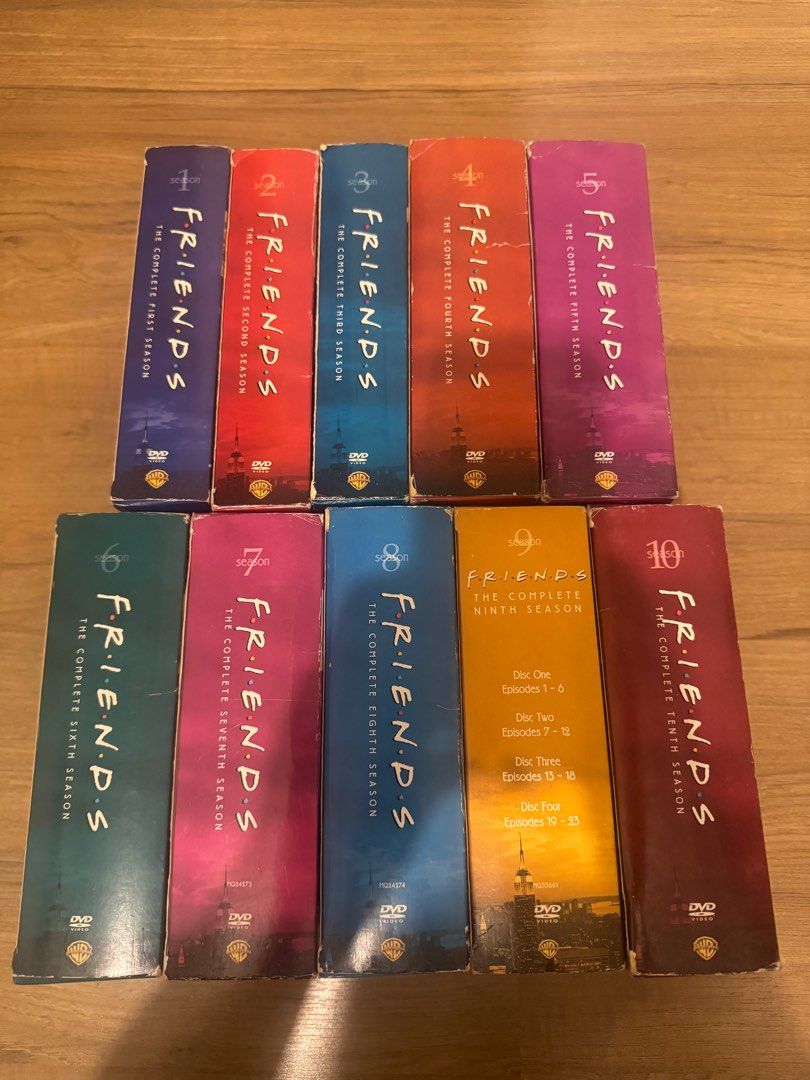 Friends: The Complete Series DVD Set (Category: CDs & DVDs) located in Mandaluyong City. Submitted by cluelessfinds (Listing ID 1411005427, Image 1). Description: - Complete Friends DVD set - Includes all 10 seasons - Each season in original packaging - Multiple discs per season - DVDs in original cases - Ideal for Friends fans.
