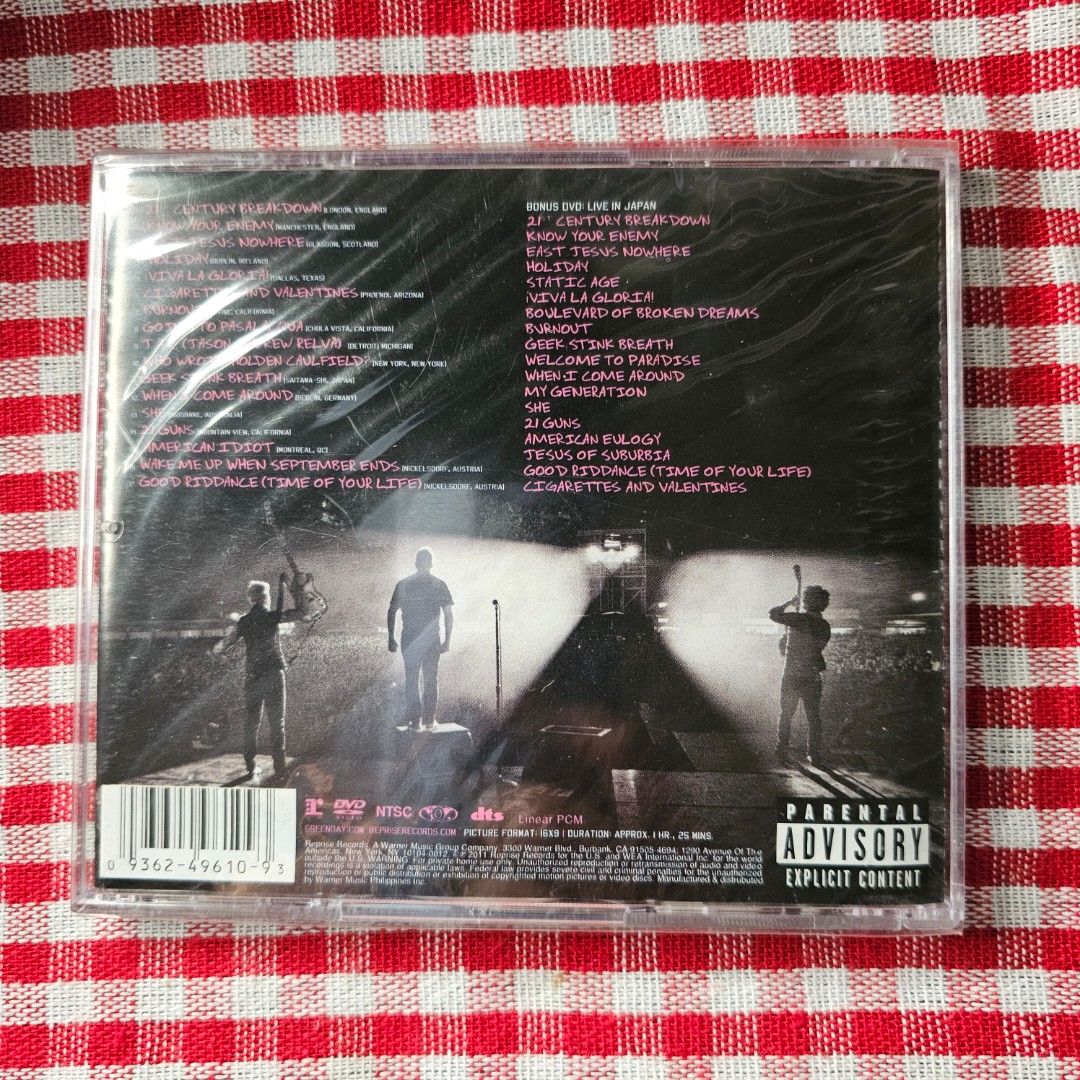 Green Day Awesome as F**k CD (Category: CDs & DVDs) located in Quezon City. Submitted by serefrenpaz (Listing ID 1410927971, Image 2). Description: Sealed CD of Green Day's "Awesome as F**k" album. Features tracks like "21 Guns", "Know Your Enemy", and "American Idiot". Includes a parental advisory warning. The CD is still in its original packaging. Good Day Buyers! 💖💖💖Here are the PAYMENT payment options 💖💖💖 ✨1. GCash - 09164862096 ✨2. Ban