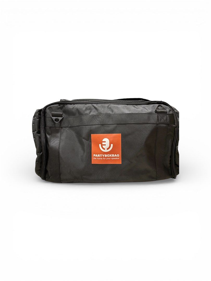 JBL Partybox 110 Shockproof Speaker Bag (Category: Soundbars, Speakers & Amplifiers) located in Muntinlupa City. Submitted by mchk2014 (Listing ID 1411010119, Image 1). Description: - Durable speaker bag for travel - Multiple compartments and pockets for storage - Backpack design for easy carrying - Vibrant orange interior - Sturdy exterior - Zipper opening.