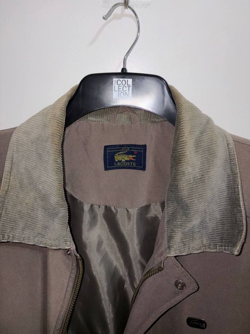 Lacoste Jacket Corduroy Collar Large Vintage (Category: Coats, Jackets and Outerwear) located in Quezon City. Submitted by kimvchua (Listing ID 1410976661, Image 2). Description: - Lacoste jacket - Corduroy collar - Full zip closure - Two front pockets - Drawstring hem - Lacoste logo on chest and back - Contrasting interior lining - Buttoned cuffs Size 52/3 or Large RFS: lost weight + decluttering MOP: GCash/Bank Transfer.