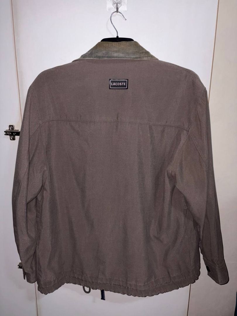 Lacoste Jacket Corduroy Collar Large Vintage (Category: Coats, Jackets and Outerwear) located in Quezon City. Submitted by kimvchua (Listing ID 1410976661, Image 3). Description: - Lacoste jacket - Corduroy collar - Full zip closure - Two front pockets - Drawstring hem - Lacoste logo on chest and back - Contrasting interior lining - Buttoned cuffs Size 52/3 or Large RFS: lost weight + decluttering MOP: GCash/Bank Transfer.