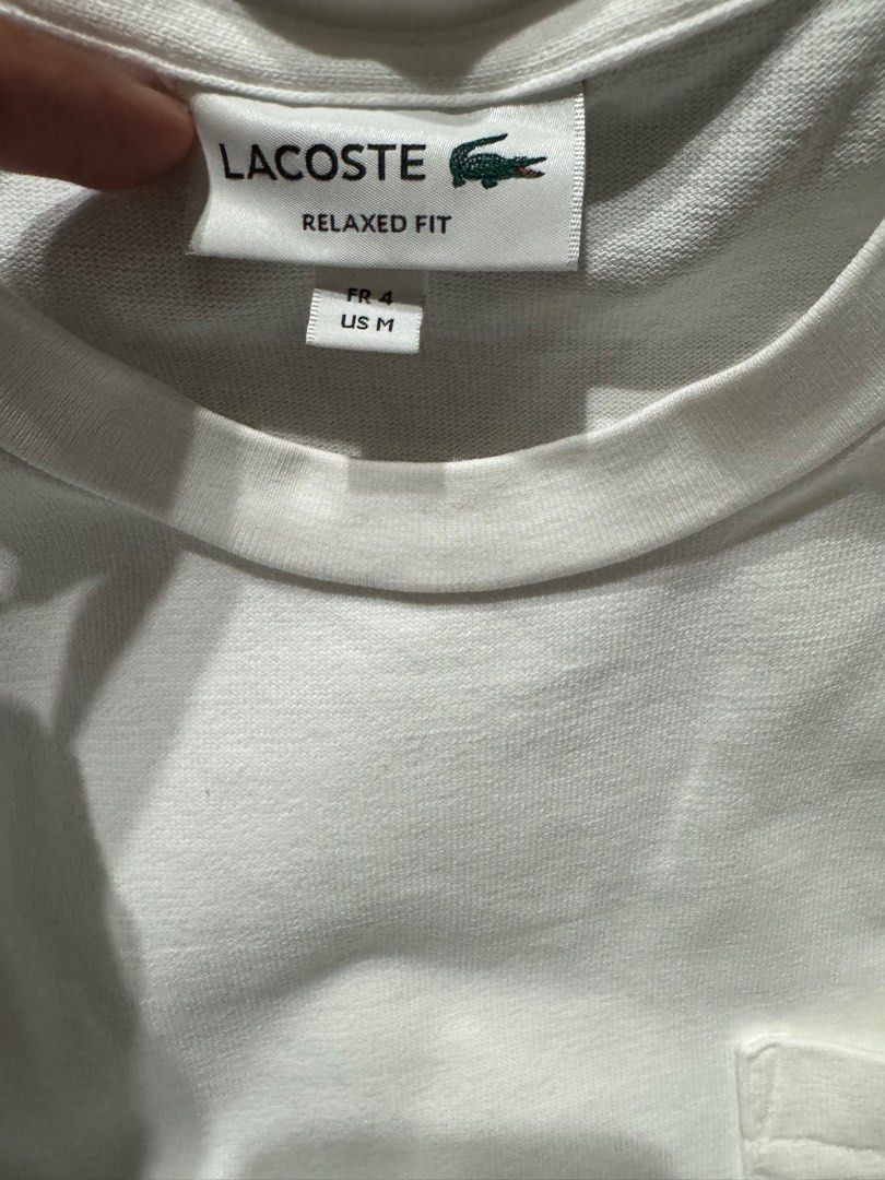 Lacoste Relaxed Fit Pocket Tee - White (Category: Tshirts & Polo Shirts ) located in Manila. Submitted by shefdee070284 (Listing ID 1410978812, Image 3). Description: Lacoste Relaxed Fit T-shirt US M White Dimension 21.5 x28 Excellent Condtion .