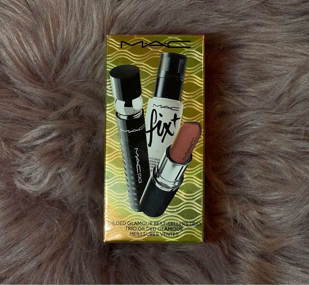 ‼️NEGOTIABLE‼️ MAC Stack Mascara, Fix+, and Lipstick Set (Category: Makeup) located in Muntinlupa City. Submitted by stefdeclutters (Listing ID 1410910838, Image 2). Description: BRAND NEW MAC Makeup Set Includes: •Full-size MAC Stack Mascara •Full-size Fix+ Setting Spray •Warm Teddy Matte Lipstick (neutral, everyday shade) ‼️‼️NEGOTIABLE MOP: GCASH MOD: LBC or LALAMOVE ⋆𐙚₊˚⊹♡.