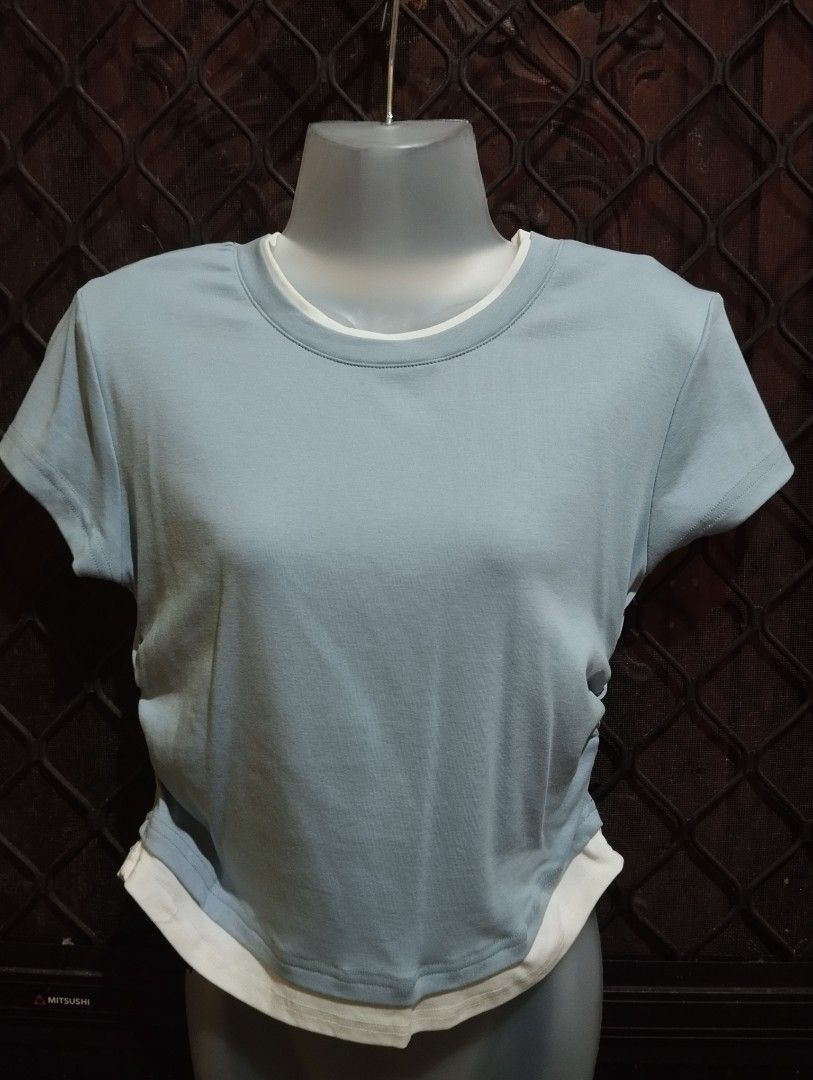 Powder blue pastel blue cotton top (Category: Blouses) located in Cabanatuan. Submitted by epicurations21 (Listing ID 1410950262, Image 1). Description: bnwt stretchy cotton material.