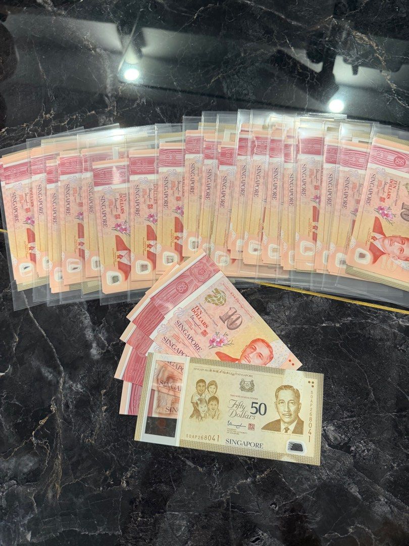 SG50 $10 & $50 Notes (Category: Currency) located in Singapore. Submitted by hibyeaaa (Listing ID 1411019708, Image 1). Description: Sell by set. (Pristine Condition) Each Set consist of, SG50 $10 Notes x5 SG50 $50 Note x1 ( Face Value of $100) Price per set $108 (Total 20 sets Can Negotiate Bulk Discounts Fast deal = Cheaper .