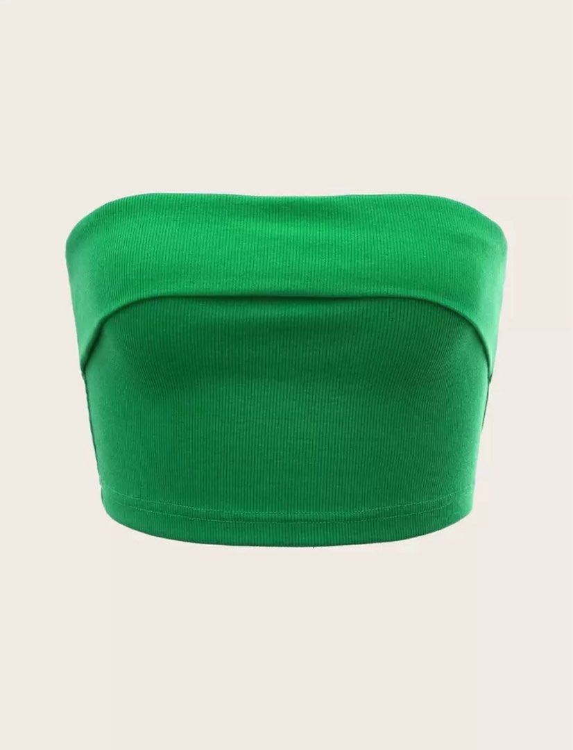 shein green tube top (Category: Sleeveless) located in Quezon City. Submitted by patchotdeclutz (Listing ID 1411024114, Image 1). Description: used once.