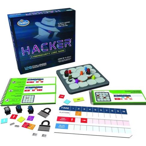 ThinkFun Hacker Cybersecurity Coding Game (Category: Educational & Learning Toys) located in Singapore. Submitted by saebon (Listing ID 1411062087, Image 1). Description: Brand New but transparent packaging opened. U.P. $72.90 logic puzzle game where you build code to guide an agent, hack programs, and fix viruses, teaching foundational coding and security concepts through 120 challenges with increasing difficulty, focusing on logic and programmi