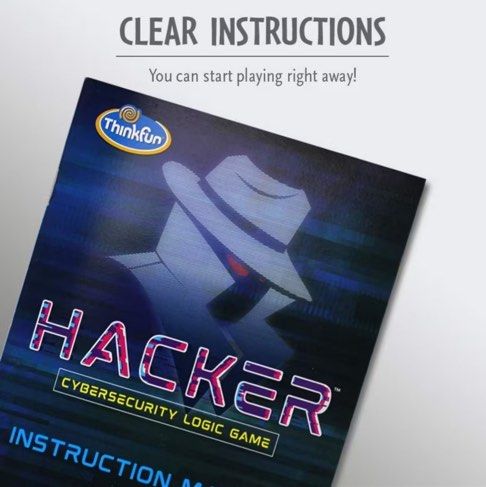 ThinkFun Hacker Cybersecurity Coding Game (Category: Educational & Learning Toys) located in Singapore. Submitted by saebon (Listing ID 1411062087, Image 4). Description: Brand New but transparent packaging opened. U.P. $72.90 logic puzzle game where you build code to guide an agent, hack programs, and fix viruses, teaching foundational coding and security concepts through 120 challenges with increasing difficulty, focusing on logic and programmi