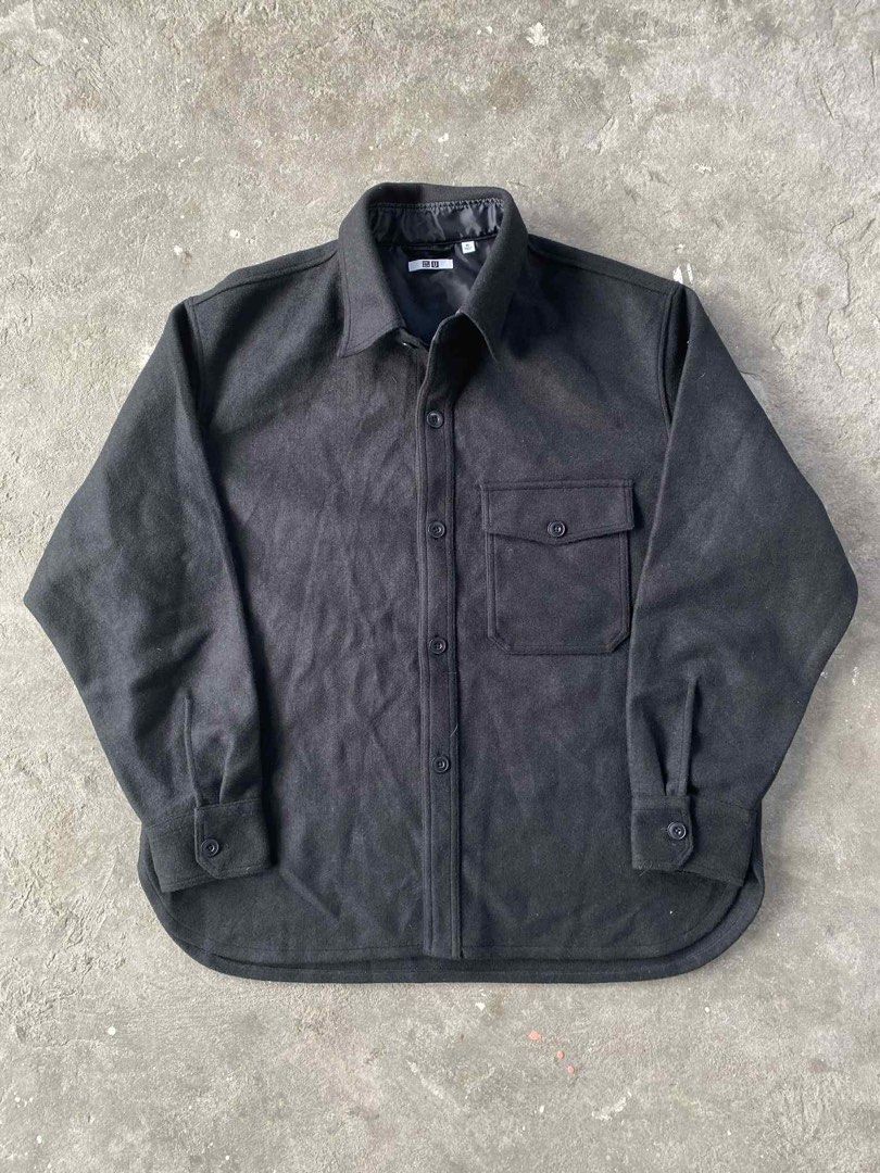 Uniqlo U Lemaire Button Jacket (Category: Coats, Jackets and Outerwear) located in Lipa City. Submitted by dcd1217 (Listing ID 1411035517, Image 1). Description: - Uniqlo U Lemaire Button Jacket - Color: Black - Size: XL - Material: Wool blend - Features: Button-down closure, chest pocket, buttoned cuffs - Made in China Shipped via jnt Message me for sny concerns.