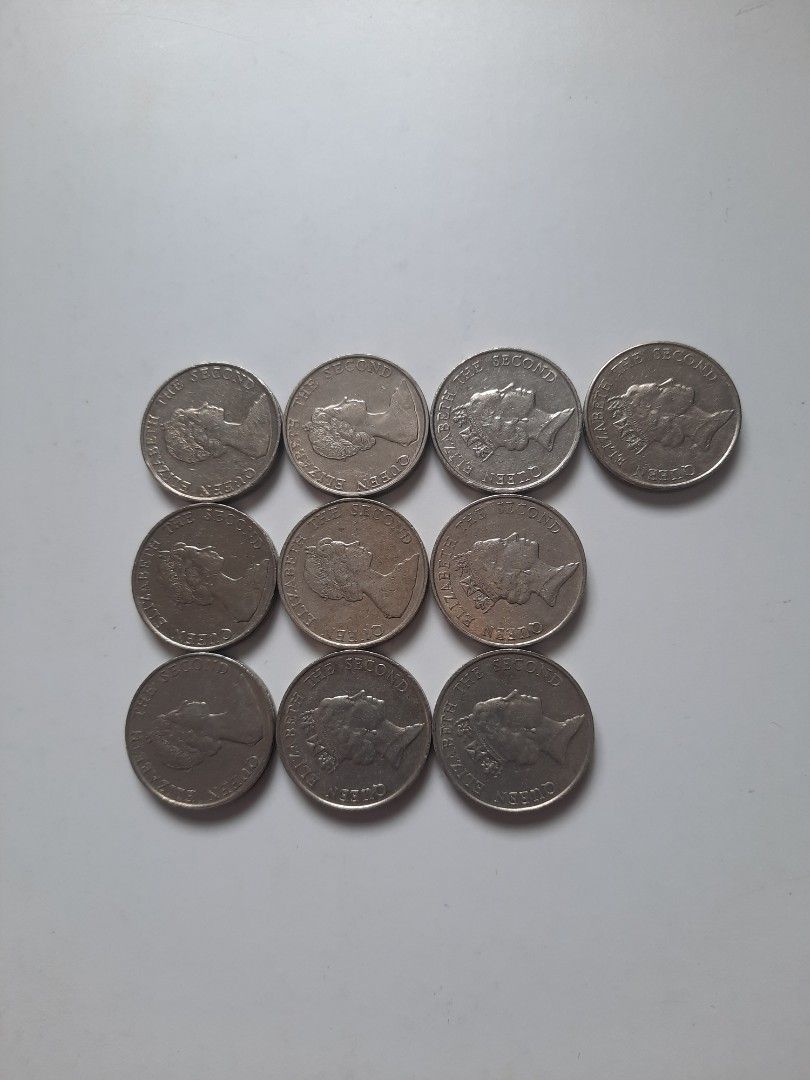 香港:前殖民地:(5元硬幣):女皇頭:(80年代1套):5元:1980年:81年:82年:硬幣膽1983年:84年:85年:86年:硬幣膽1987年 :88年:1989年:(10個1套):5元硬幣:香港係冇出:1990年版:共1套10個, 興趣及遊戲, 收藏品及紀念品, 錢幣- Carousell