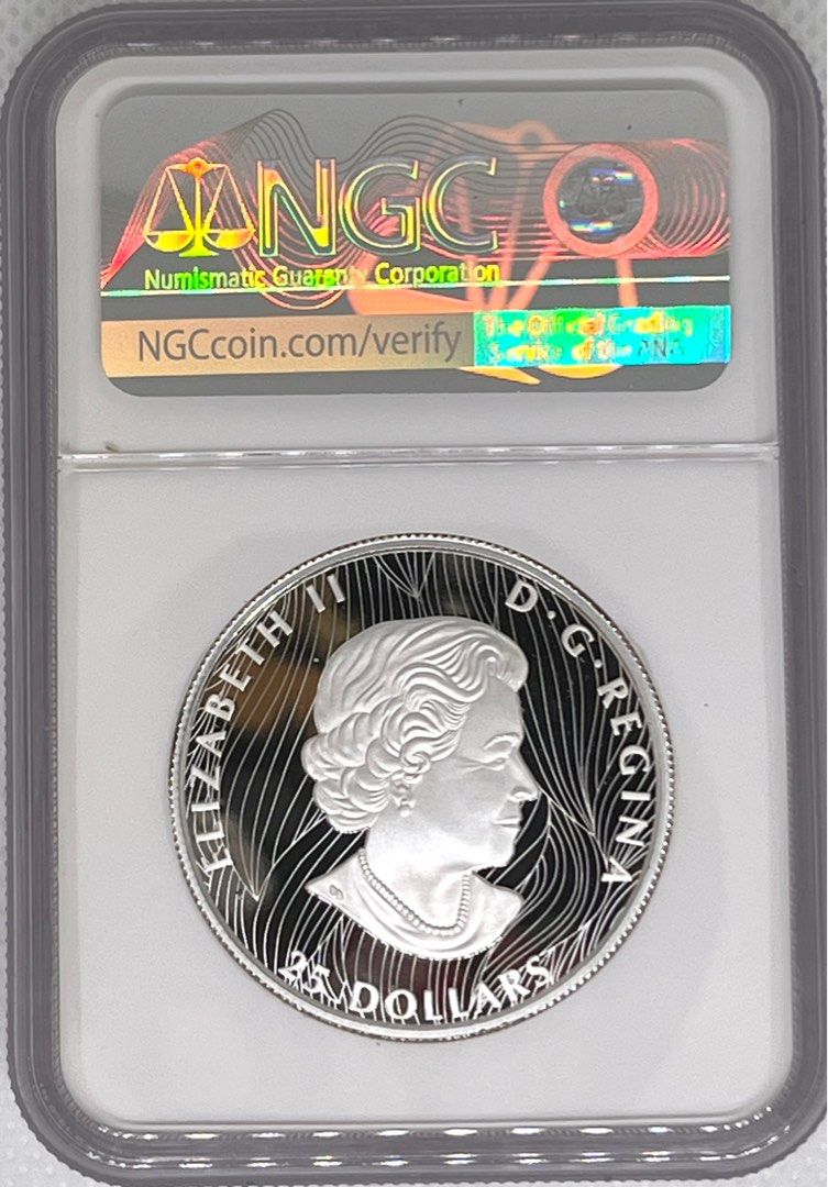 金幣/銀幣2021年加拿大「雄偉野牛」25加元純銀精製幣(NGC PF70 Ultra Cameo) 2021 Canada $25 Bold  Bison pure silver coin, graded PF 70 Ultra Cameo by the NGC with box ,