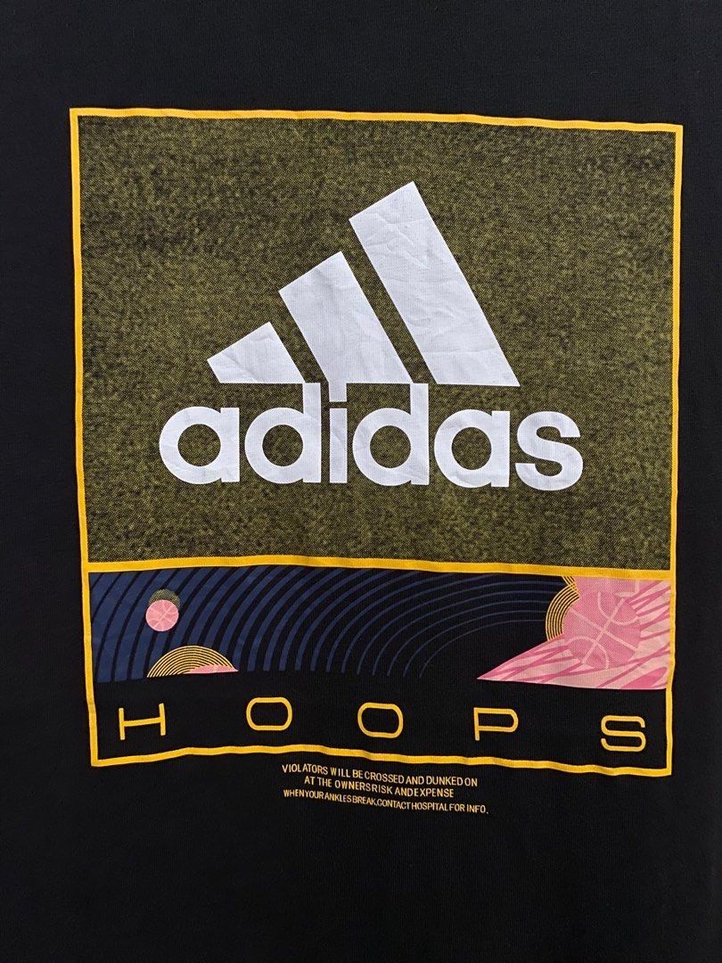 Adidas Hoops Graphic Tee Black Shirt (Category: Tshirts & Polo Shirts ) located in Taytay. Submitted by rotation_exit (Listing ID 1411119528, Image 3). Description: best fit: large issue: none dimensions: 20x27” sleeve length: 9” color rate: 10 mop: gcash/bank (no cod) mod: j&t (sf starts at php 55) or lalamove pin loc: mabaya manila / 33 b pagasa taytay.