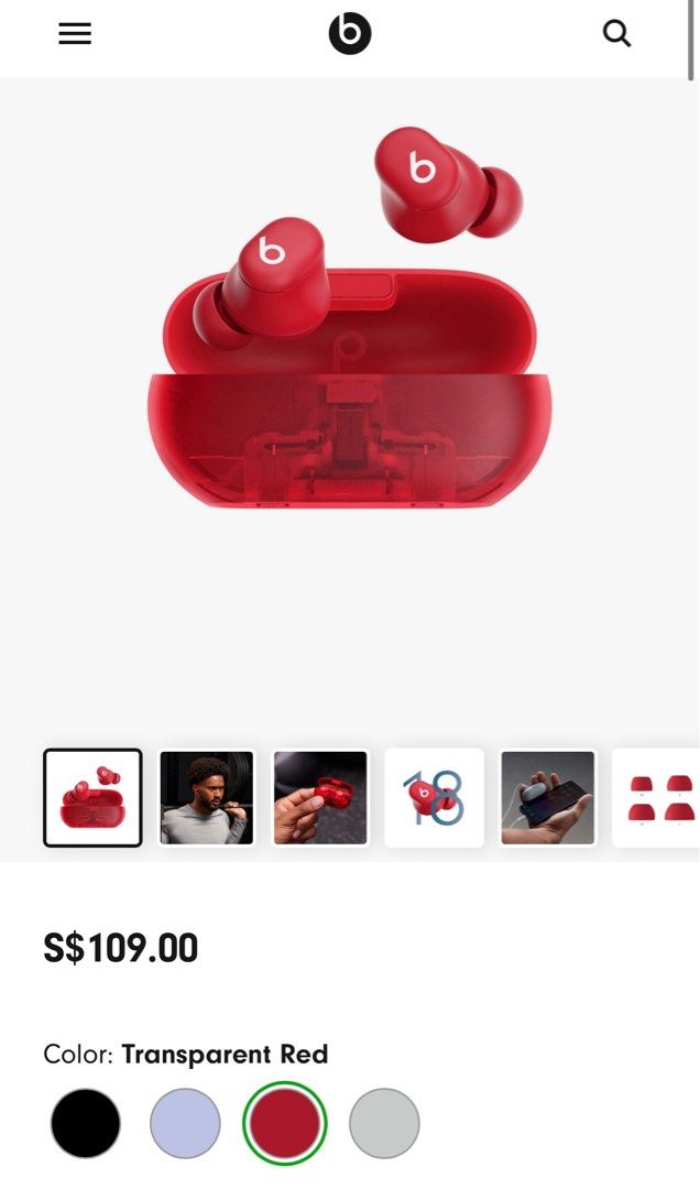 Beats Solo Buds - Transparent Red65076125089794111