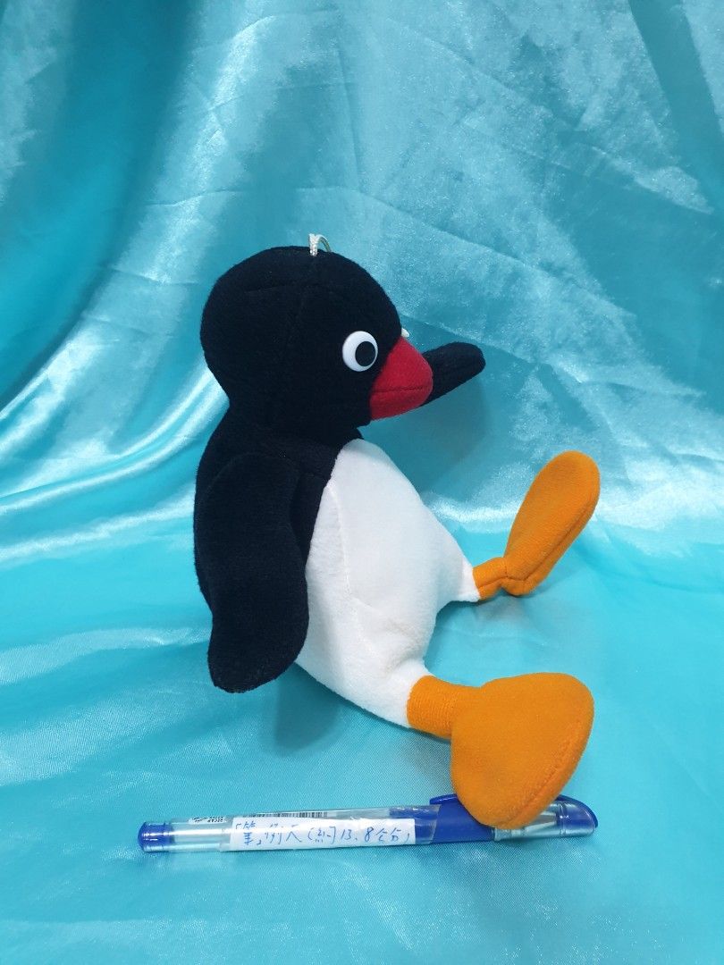 （C267）最長邊約16公分 洗過 有磨損痕跡 雙手內側有鐵絲 企鵝 企鵝家族 可愛 復古 早期 懷舊 童年 絨毛 娃娃 玩偶 布偶