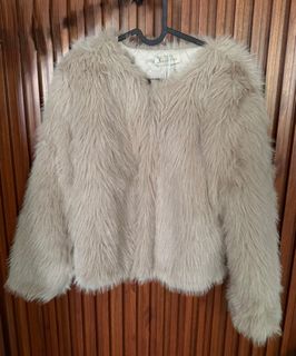 Faux Fur Hooded Fitted Long Jacket Beh Ck Black