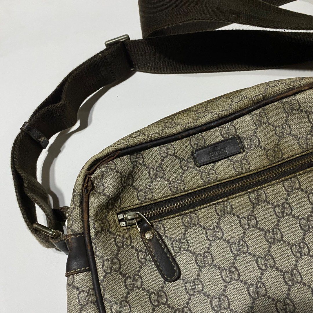 GUCCI GG MONOGRAM LEATHER CROSS BODY BAG (Category: Luxury Bags & Wallets) located in Victorias. Submitted by preluxe_ph (Listing ID 1411220301, Image 2). Description: ukay source all details posted issues posted as is where is.