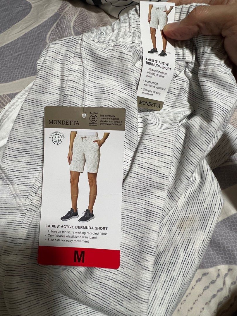 Mondetta Ladies' Active Bermuda Shorts (Category: Shorts) located in Angeles City. Submitted by ____jz (Listing ID 1411123291, Image 3). Description: - Brand new with tag (stored in closet only) - Size: Medium (32inches, adjustable since garterized) - Color: Light Grey Combo - Fabric: Ultra-soft, moisture-wicking recycled material - RFS: decluterring .