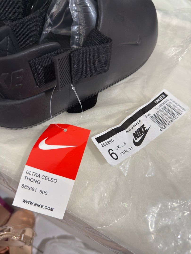 SALE Nike Ultra Celso Thong Sandals - Black (Category: Flats & Sandals) located in Mandaluyong City. Submitted by itsellasanchez (Listing ID 1411093277, Image 3). Description: - Brand new Nike Ultra Celso Thong sandals - Color: Black - Slip-on design with strap - Size: UK 5.5, EUR 39, US 6 - Unisex - Ideal for casual wear.