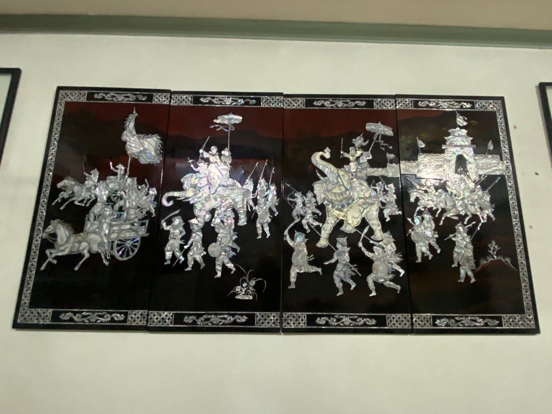 Pearl Lacquer Decor Set (Category: Wall Decor) located in Kawit. Submitted by collectedbyaml (Listing ID 1411205399, Image 1). Description: Take all as a set. The vase has a few chips and scratches, can provide more pictures of the issue. Still negotiable!.