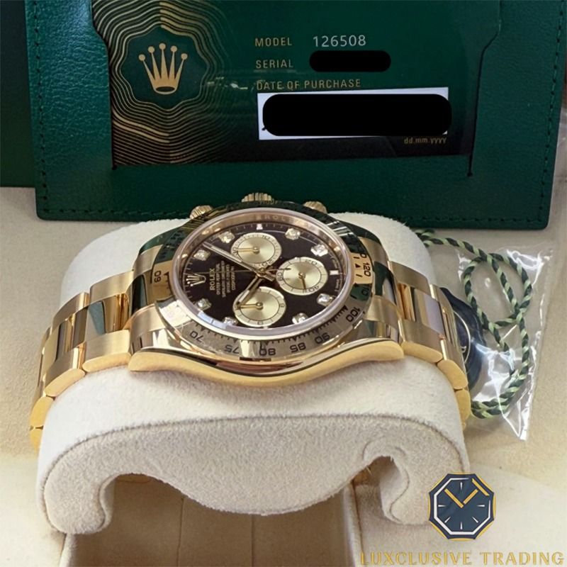 Updated Feb/2026 Rolex Cosmograph Daytona Yellow Gold Black Diamond ...