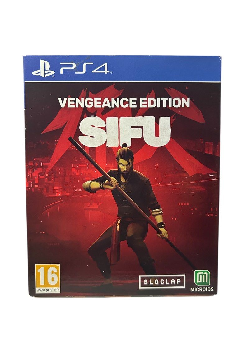SIFU Vengeance Edition - PS4 PS5 (Category: PlayStation) located in Pasig City. Submitted by johnlovesgaming (Listing ID 1411262301, Image 1). Description: - SIFU Vengeance Edition for PS4 - Includes: Game disc, steelbook case, art of SIFU book, and lithographs - Rated 16 - Martial arts theme - Published by Microids - Developed by Sloclap - Box and contents as shown in images.