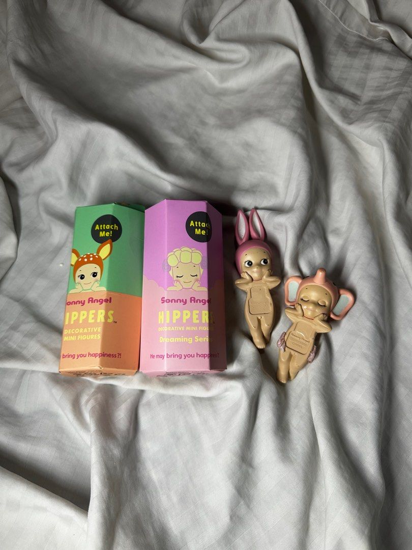 Rabbit and Elephant Hippers- SET (Category: Designer & Blind Box Toys) located in Baguio. Submitted by thefindsbyelle (Listing ID 1411106606, Image 1). Description: 350 for both ! W bnf Fixed price Used with flaws Can give free nano tape 100% og from fully booked baguio 📍Baguio City Shipping via j&t 🚚.