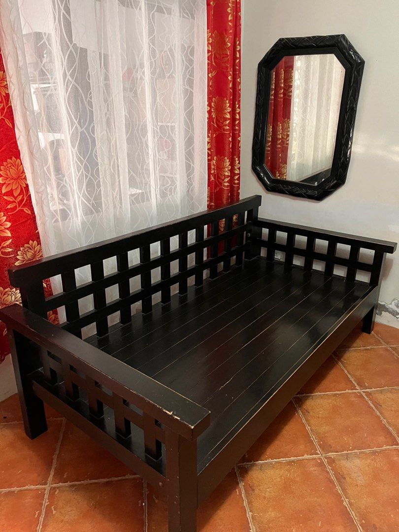 Wooden Sofa Bed (Category: Sofas) located in Makati City. Submitted by pedro0103 (Listing ID 1411164327, Image 3). Description: Wooden day bed sofa.