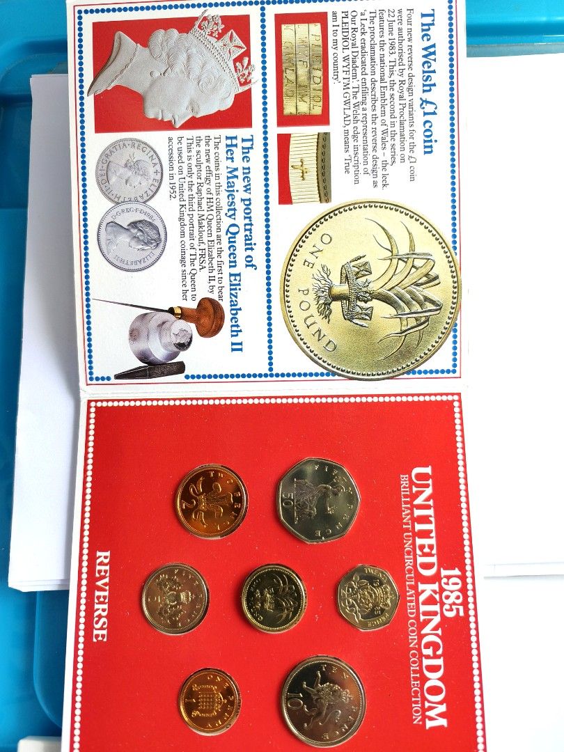 1985年）英國皇家鑄幣廠未流通硬幣收藏套裝., 興趣及遊戲, 收藏品及紀念品, 錢幣- Carousell