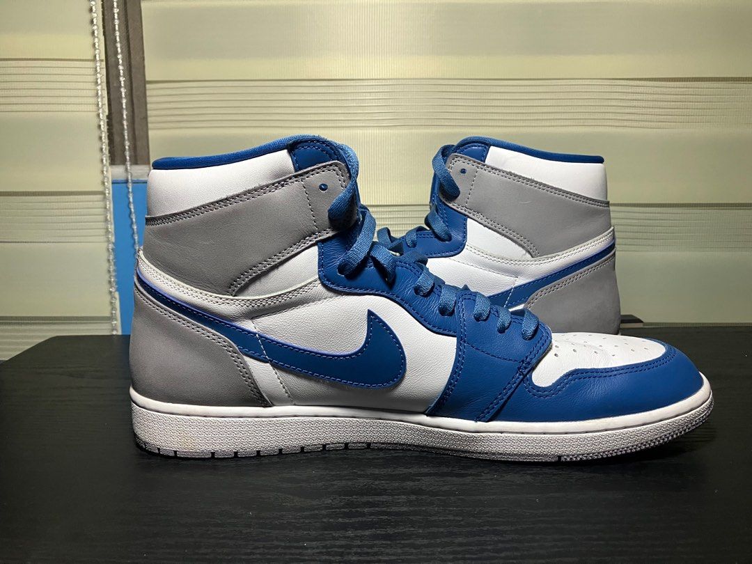 Air Jordan 1 Retro High OG (Category: Sneakers) located in Bacoor. Submitted by calechoes (Listing ID 1411411928, Image 3). Description: Air Jordan 1 Retro High OG True Blue Size: UK 14 EUR 49.5 cm 33 RFS: Decluttering & Oversized.