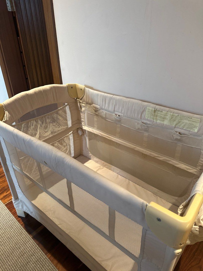 Armsreach Cosleeper (Category: Cots & Cribs) located in Angeles City. Submitted by shopmycloset_101 (Listing ID 1411353769, Image 3). Description: - Armsreach Cosleeper - Good condition - Neutral color - Mesh sides for visibility and ventilation - Safe and comfortable for baby - Well-maintained original price 17,000 .