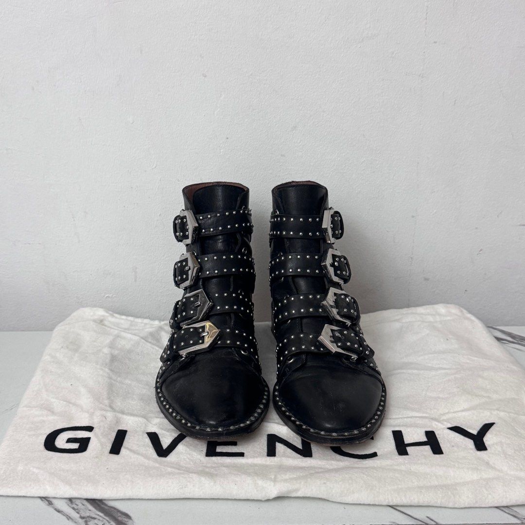 Authentic givenchy buckle boots (Category: Sneakers & Footwear) located in Rizal. Submitted by houseofbell (Listing ID 1411435972, Image 1). Description: Excellent condition No flaws Size 7.