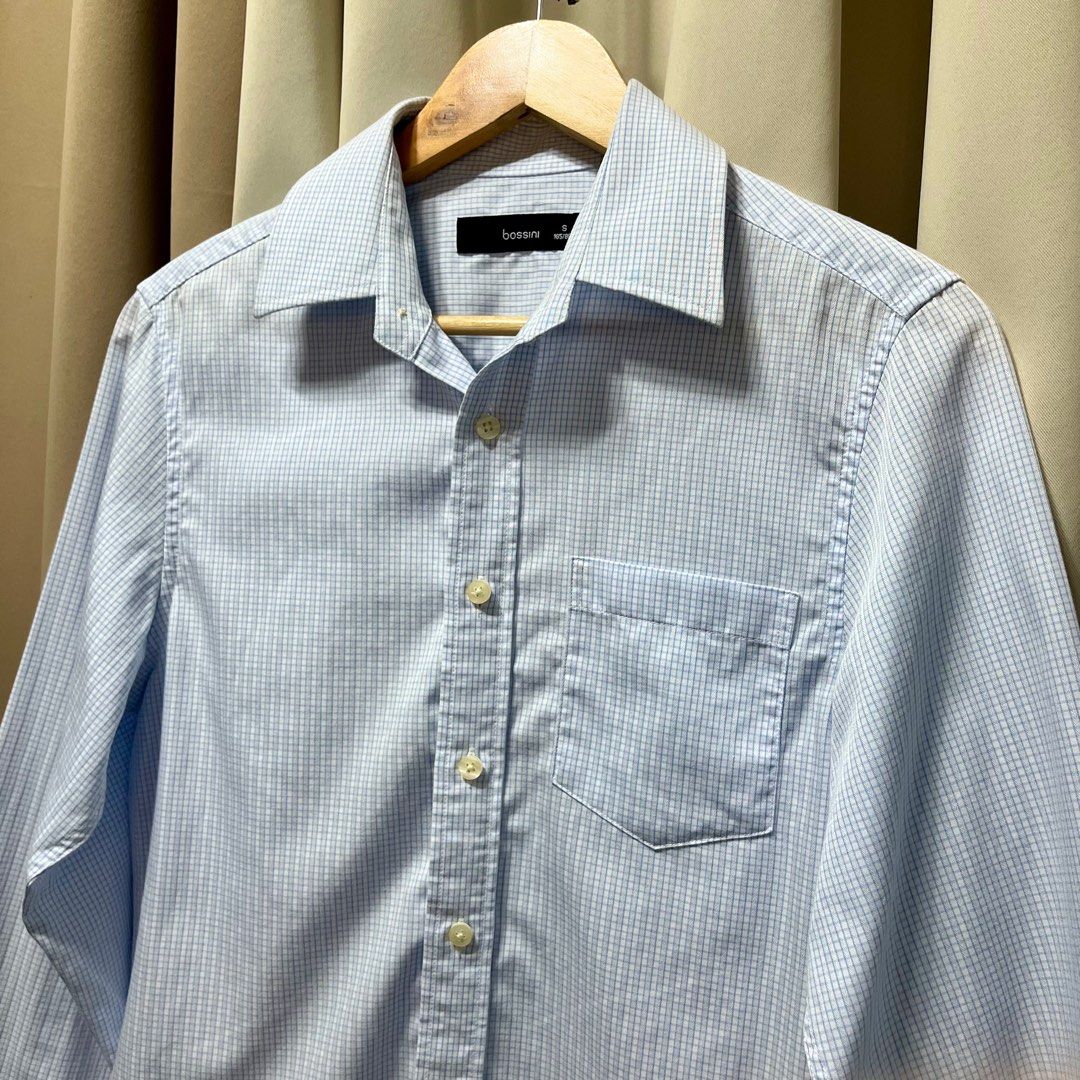 BOSSINI Light Blue Polo (Category: Tshirts & Polo Shirts ) located in Bulacan. Submitted by ishrm (Listing ID 1411375977, Image 2). Description: Small on Tag L - 28in W - 18in Sleeves - 24.5in Shoulders - 16.5in MOD: J&T only MOP: GCash .