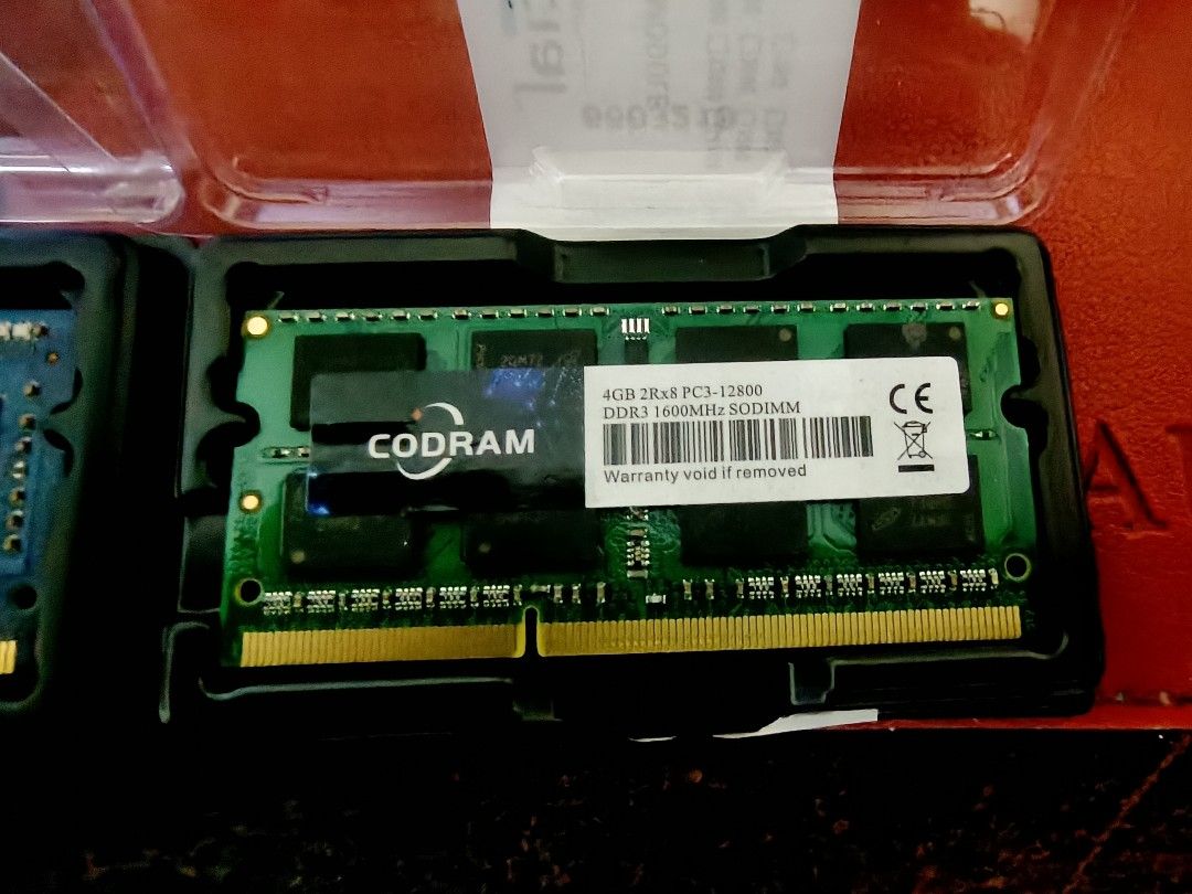 CODRAM Laptop Memory DDR3 4GB (Category: Computer Parts) located in Manila. Submitted by trusted.one (Listing ID 1411276006, Image 2). Description: - CODRAM 4GB DDR3 Laptop RAM - Frequency: 1333MHz - Voltage: 1.5V - Type: Laptop - 204-pin SODIMM - 4GB Memory Item was replaced right away for upgrade in the office. working order. Area: Pasay, Airport Payment first (gcash), before sending of item, shouldered by buyer.