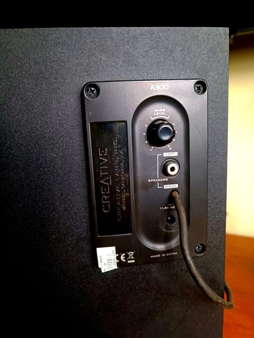 Creative SBS A300 Speaker System (Category: Soundbars, Speakers & Amplifiers) located in Las Pinas. Submitted by jomz80s (Listing ID 1411306960, Image 3). Description: - Creative SBS A300 speaker system - Includes subwoofer and two satellite speakers - Adjustable bass level - Comes with power adapter - Perfect for music and gaming MOP: Gcash or Maya MOD: Pickup at buyer's expense Loc: Las Pinas City Last price as posted.