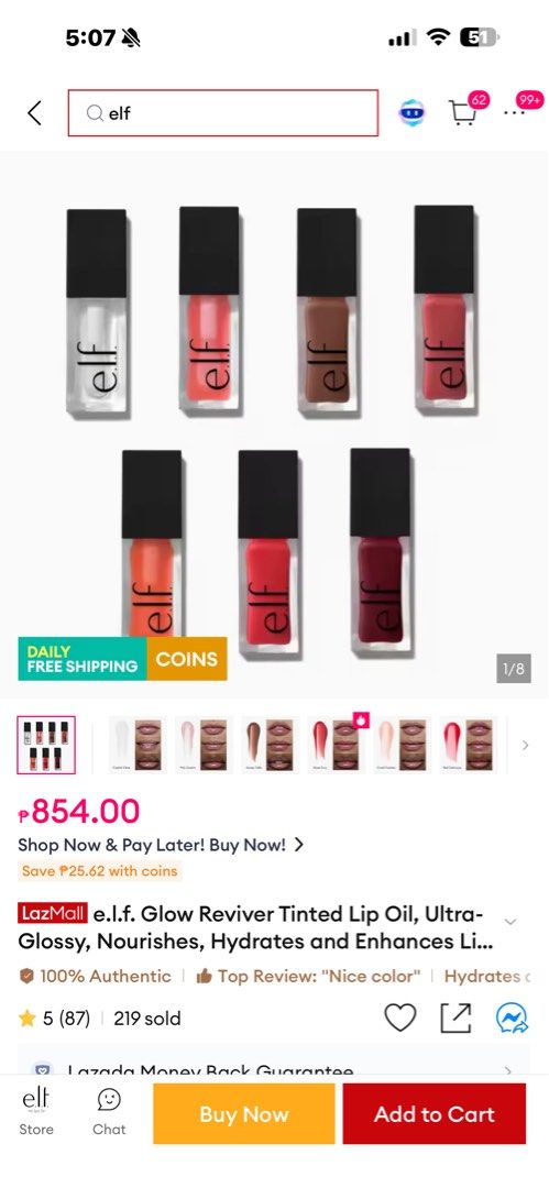 Elf Glow Reviver Lip Oil (Category: Makeup) located in Paranaque City. Submitted by shopofashopaholic (Listing ID 1411351990, Image 3). Description: Authentic Elf Glow Reviver Lip Oil Variants available: 1. Pink Quartz 2. Rose Envy.