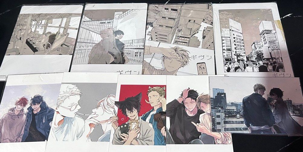 Given Pop-Up Shop Merch (Set) (Category: Comics & Manga) located in Manila. Submitted by jzki_09 (Listing ID 1411398871, Image 2). Description: SELLING AS SET Read details before DM Bought from Given Pop-Up Shop Official Merch Inclusions - Mafuyu, Uenoyama, Haruki, Akihiko Holographic A4 Clear Files - Official Postcards - Given Japanese Manga Cover (For Vol 1-6) (w/ minimal dents and slightly yellowish ung other covers, don’t know if sa design la