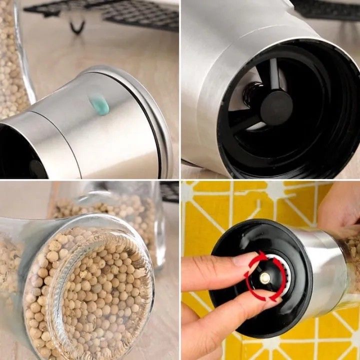 Hand Grinder Ceramic Core (Category: Coffee & Tea Tableware) located in Quezon City. Submitted by ana-chan (Listing ID 1411267078, Image 3). Description: Hand grinder features a ceramic core for efficient grinding. It has a clear glass body and a stainless steel top. The grinder comes with its original packaging. It is designed for grinding spices and herbs. The grinder is easy to use and clean..