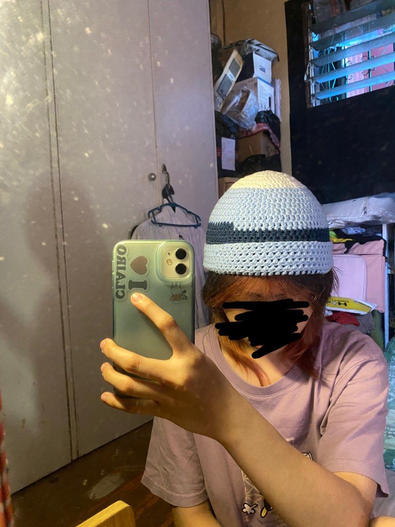 handmade white/sky/navyblue crochet beanie (Category: Hats & Beanies) located in Muntinlupa City. Submitted by zleeks__ (Listing ID 1411285261, Image 3). Description: -made with 8 ply white/sky/navyblue yarn -ps. the discontinuation of colors are design Each item is personally crafted by me, making every piece unique. Minor variations are natural and part of the handmade charm. Items are made with attention to detail and handled with care. ✉️ Mes