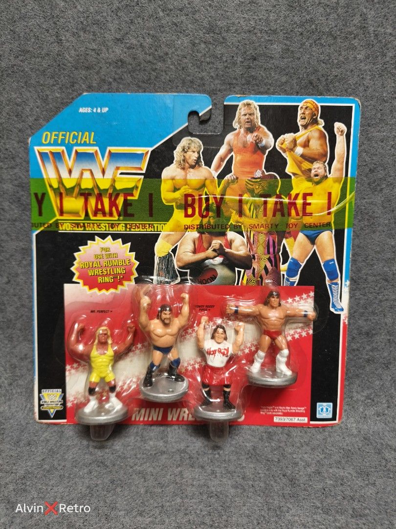 Hasbro WWF mini ROYAL RUMBLE FIGURES vintage Original (Category: Figurines & Statues) located in Manila. Submitted by alvinretro (Listing ID 1411317027, Image 2). Description: Price: 3,000 pesos each /or 8,500 if lot 3 sealed variant available TAYUMAN, MANILA 0928-824-5138.