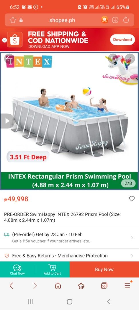 INTEX PRISM POOL (Category: Water Sports) located in Manila. Submitted by mommiedeclutter (Listing ID 1411370985, Image 1). Description: INTEX PRISM POOL Details in the photos Actual photos posted with pump.