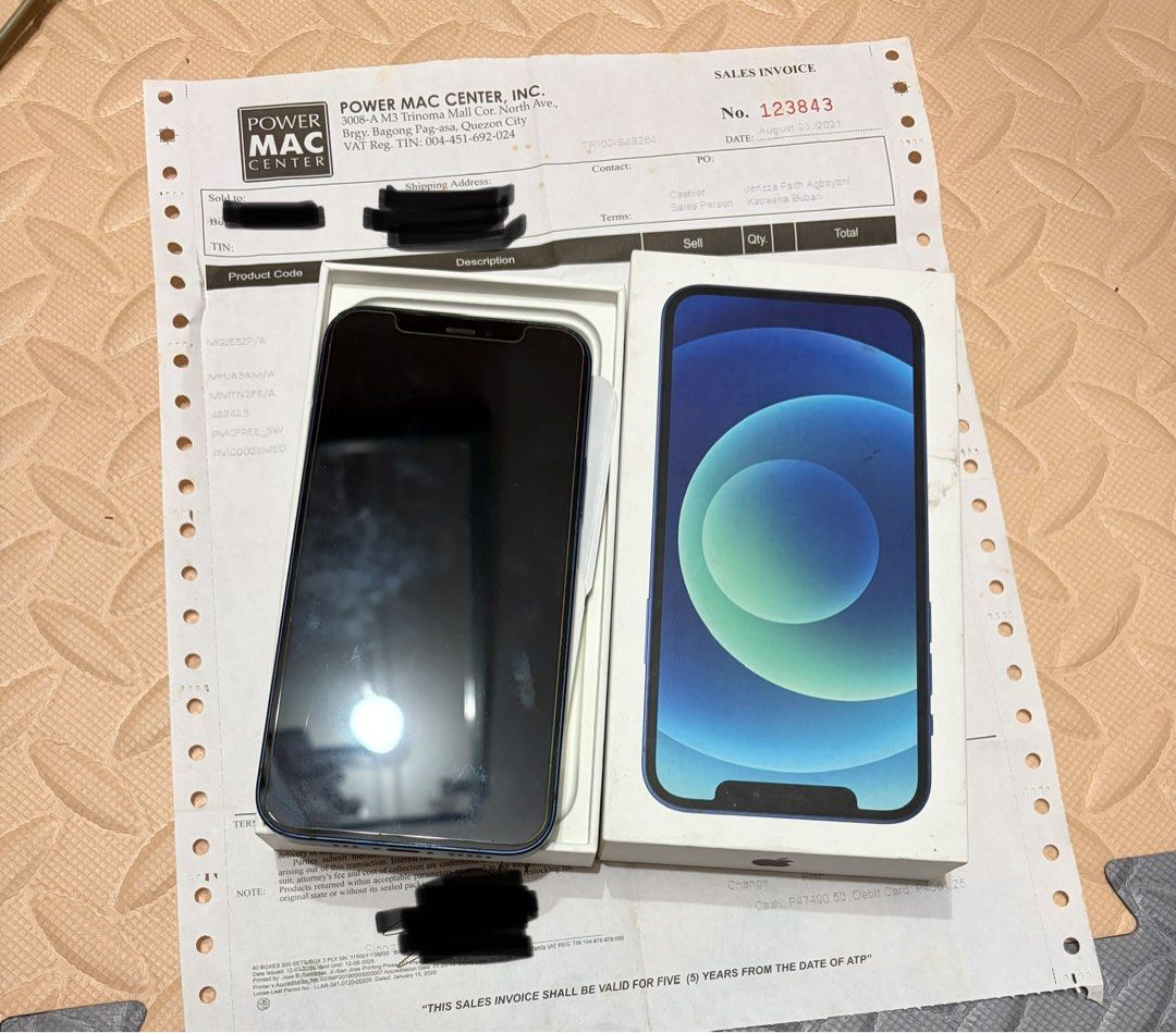 Iphone 12 128GB (Category: iPhone 12 Series) located in Quezon City. Submitted by carlalu14 (Listing ID 1411342697, Image 1). Description: Iphone 12 for sale with box and receipt Capacity: 128GB Battery health: 79% No sim lock No scratches, only small paint chip near the speaker (see attached pic) No issue, all buttons working Used with care (lady owned) RFS: upgrade .