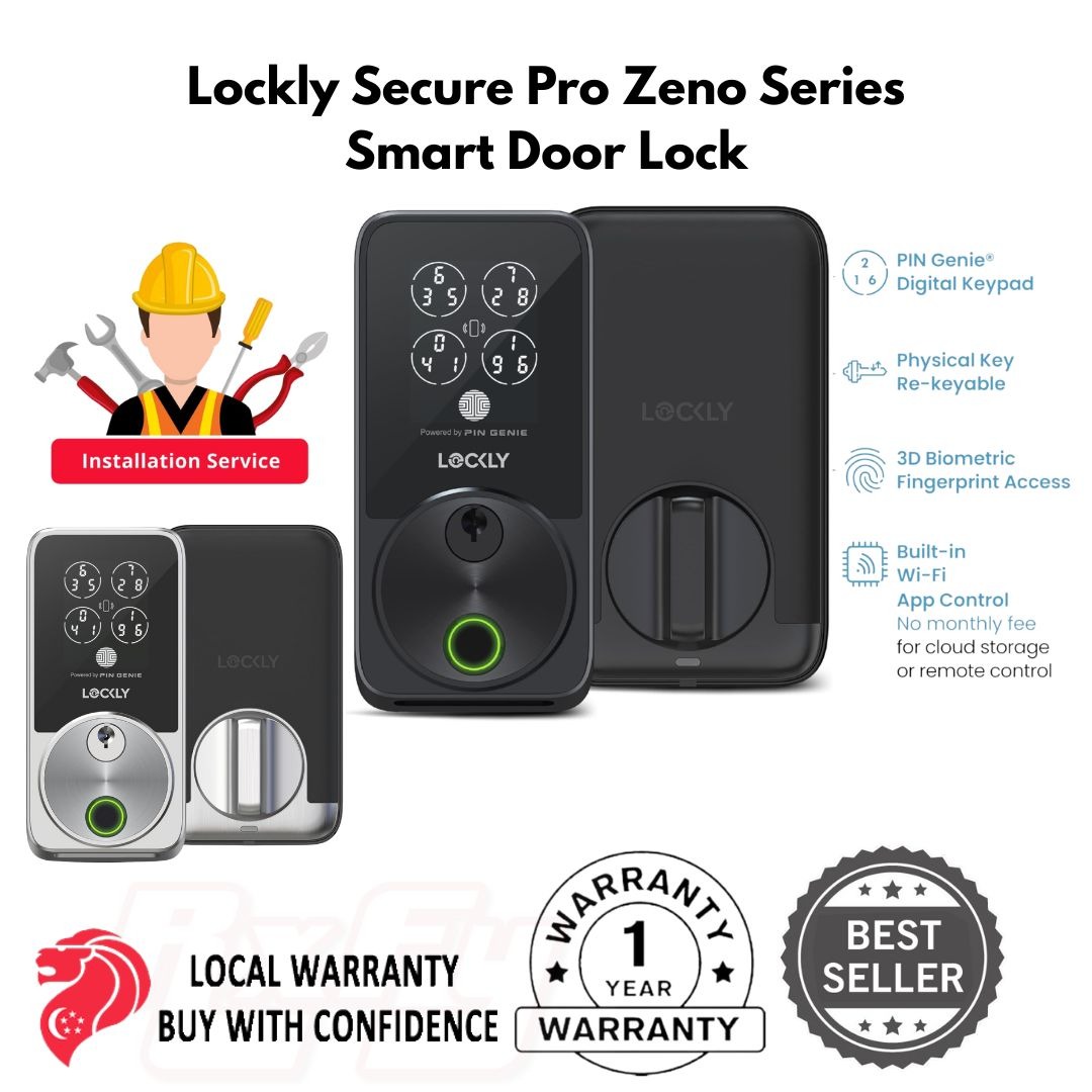 Lockly Secure Pro Zeno Series Smart Door Lock Fingerprint Keyless Entry ...