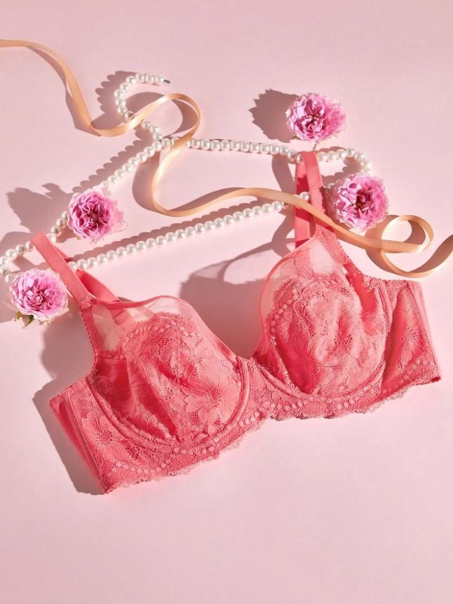 Luvlette Plus Sheer Pink Bra (Category: Undergarments & Loungewear) located in San Pedro. Submitted by cherelune (Listing ID 1411331326, Image 1). Description: 40C (90C) BNEW (tags cut but included) Color: Coral Pink Sheer unlined, full-coverage bra with detailed lace design and stretchy mesh. Lightweight and breathable. .