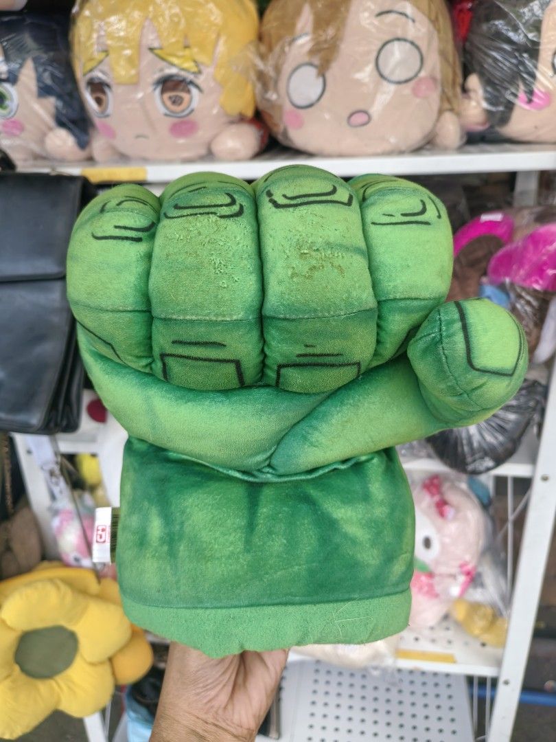 Marvel Hulk Fist Plush Toy (Category: Plushies & Soft Toys) located in Paranaque City. Submitted by furugiyafinds (Listing ID 1411314677, Image 2). Description: 📍FIRST TO PAY BASIS - Hulk fist plush toy - Features the iconic Hulk hand design - Includes the Marvel logo - Vibrant green color - Made of soft material - Great collectible item for Marvel fans.