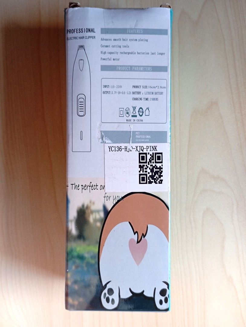 Pink Pet Grooming Hair Clipper Set (Category: Health & Grooming) located in Quezon City. Submitted by ana-chan (Listing ID 1411266708, Image 2). Description: Pet grooming kit with hair clipper (model YC136-HJ-XJQ-Pink). Features smart hair stream plating, powerful motor, and long-lasting rechargeable battery for efficient hair removal..